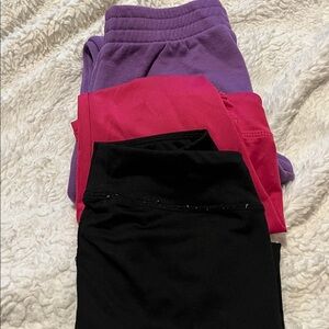 Champion Kids' Vivid Pink, purple, and black Leggings